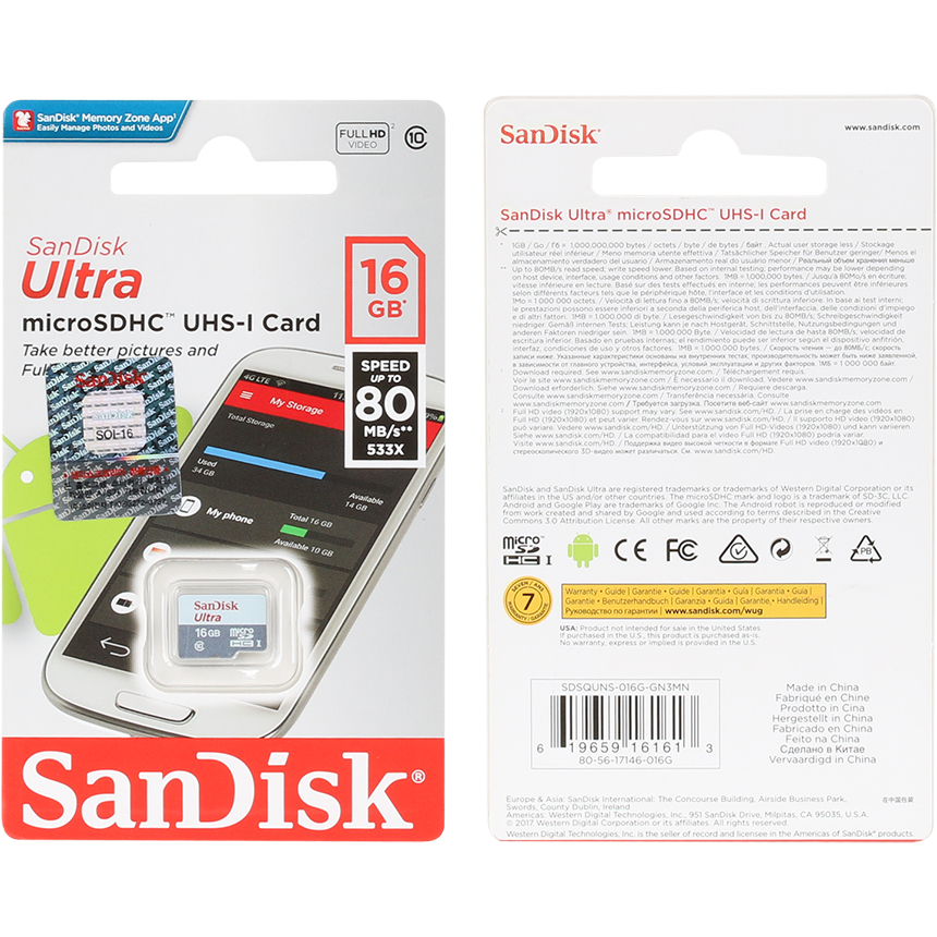 SanDisk(샌디스크) SDSQUNS-016G 16GB Micro SD 카드