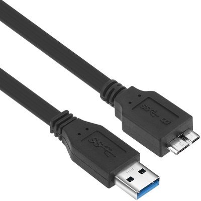 강원전자 넷메이트 NMC-UM320F USB3.0 MicroB FLAT 케이블 2m (블랙)