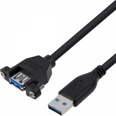 강원전자 넷메이트 NMC-UF303SB USB3.0 연장 판넬형 케이블 0.3m (블랙)