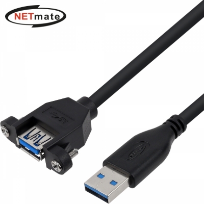 강원전자 넷메이트 NMC-UF305SB USB3.0 연장 판넬형 케이블 0.5m (블랙)