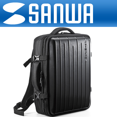 강원전자 산와서플라이 200-BAG074BK세미하드 더블타입 노트북 가방/백팩(15.6"와이드)