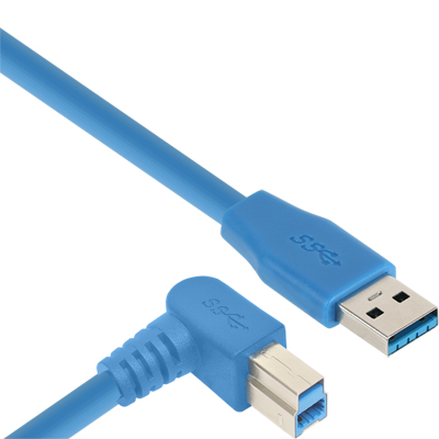 강원전자 넷메이트 USB3.0 High-Flex AM-BM(오른쪽 꺾임) 케이블(최대 5m까지 제작 가능)