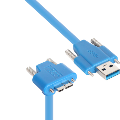 강원전자 넷메이트 USB3.0 High-Flex AM(Lock)-MicroB(Lock)(아래쪽 꺾임) 케이블(최대 5m까지 제작 가능)