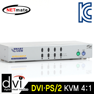 강원전자 넷메이트 IC-1714-ID DVI KVM 4:1 스위치(PS/2)