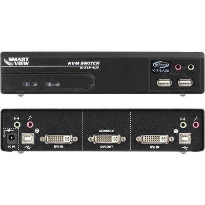 강원전자 넷메이트 IC-312-AUD DVI KVM 2:1 스위치(USB, Audio)