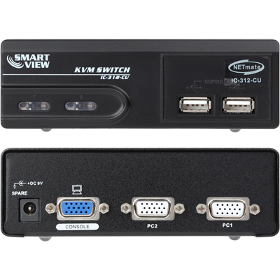 강원전자 넷메이트 IC-312-CU COMBO RGB KVM 2:1 스위치(USB)