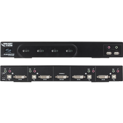 강원전자 넷메이트 IC-314-AUD DVI KVM 4:1 스위치(USB, Audio)