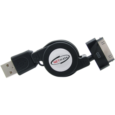 강원전자 넷메이트 iPhone·iPod·iPad USB 데이터·충전 자동감김 Dock 케이블(블랙)
