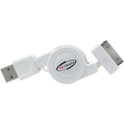 강원전자 넷메이트 iPhone·iPod·iPad USB 데이터·충전 자동감김 Dock 케이블(화이트)