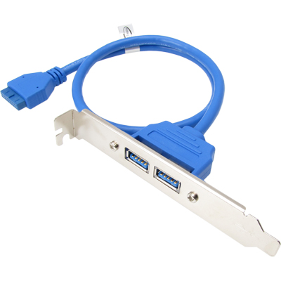 강원전자 넷메이트 NMB-U302(BL) USB3.0 2포트 케이블 브라켓(슬림PC겸용)