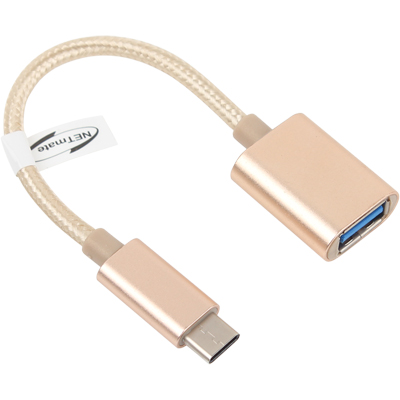 강원전자 넷메이트 NMC-CA311 USB3.1 CM-AF Metallic 케이블 젠더 0.15m (골드/Type C OTG 젠더)