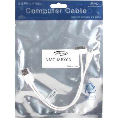 강원전자 넷메이트 NMC-MBY03 모바일 멀티 충전 케이블(마이크로 5핀 & 30핀 Dock 2 in 1)
