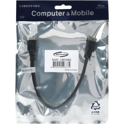 강원전자 넷메이트 NMC-UB03BG USB3.0 AM-MicroB 케이블 0.3m (블랙)
