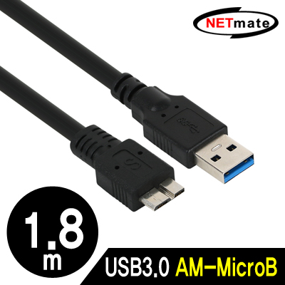 강원전자 넷메이트 NMC-UB18BG USB3.0 AM-MicroB 케이블 1.8m (블랙)