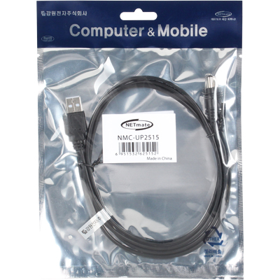 강원전자 넷메이트 NMC-UP2515 USB 전원 케이블 1.5m (5.5x2.5mm/18W/블랙)