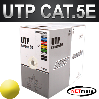 강원전자 넷메이트 NMC-UTP20N CAT.5E UTP 케이블 305m (단선/옐로우)