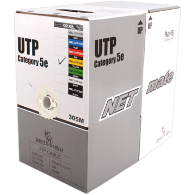 강원전자 넷메이트 NMC-UTP20N CAT.5E UTP 케이블 305m (단선/옐로우)