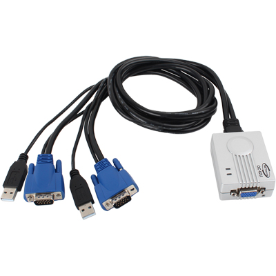 강원전자 넷메이트 OC-62U 일체형 RGB KVM 2:1 스위치(USB, USB KVM 케이블 일체형)