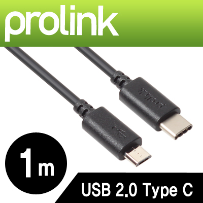 프로링크 PB480-0100 PB시리즈 USB2.0 CM-Micro 5핀 케이블 1m (USB Type C 케이블)