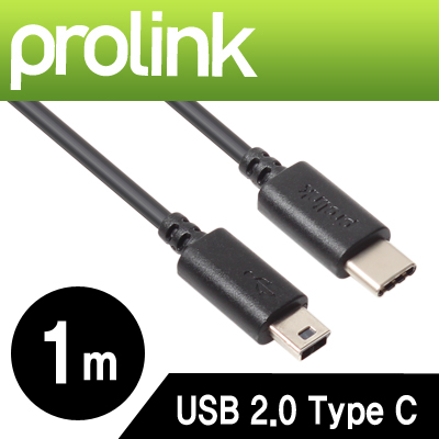 프로링크 PB481-0100 PB시리즈 USB2.0 CM-Mini 5핀 케이블 1m (USB Type C 케이블)