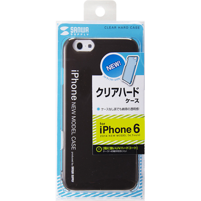 강원전자 산와서플라이 PDA-IPH006BK iPhone6 클리어 하드 케이스(블랙)
