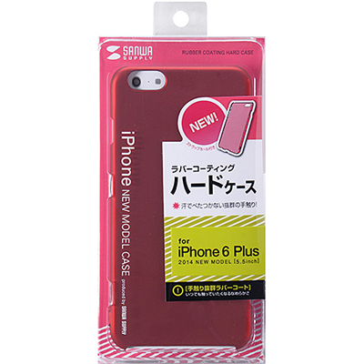 강원전자 산와서플라이 PDA-IPH010R iPhone6 Plus 고무 코팅 하드 케이스(레드)