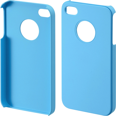 강원전자 산와서플라이 PDA-IPH46BL iPhone4·4S 고무 코팅 하드 케이스(블루)