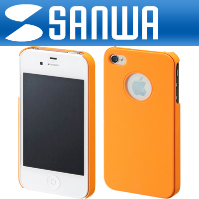 강원전자 산와서플라이 PDA-IPH46D iPhone4·4S 고무 코팅 하드 케이스(오렌지)