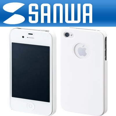 강원전자 산와서플라이 PDA-IPH46W iPhone4·4S 고무 코팅 하드 케이스(화이트)