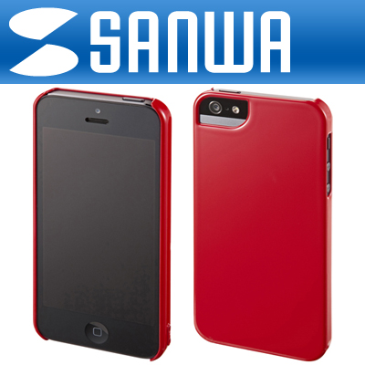 강원전자 산와서플라이 PDA-IPH54R iPhone5 UV코팅 하드 케이스(레드)