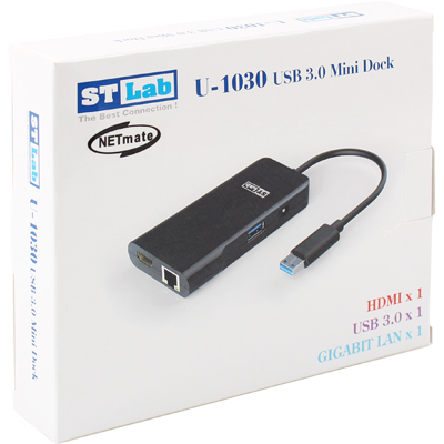 강원전자 넷메이트 U-1030 USB3.0 미니 도킹 스테이션(HDMI+랜카드+허브)