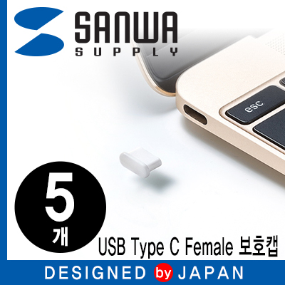 강원전자 산와서플라이 TK-CAP6W USB Type C Female 보호캡 (화이트/5개)