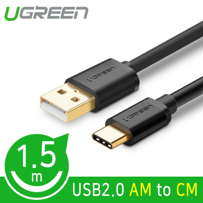 유그린 U-30160 USB 2.0 AM-CM 케이블 1.5m(블랙)