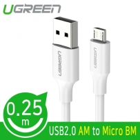 유그린 U-60139 USB2.0 마이크로 5핀 케이블 0.25m (화이트)