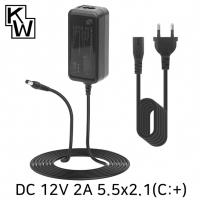 강원전자 KW KW-A1220A(SK03T1-1200200W2) 12V 2A SMPS 아답터(5.5x2.1mm/C:+)