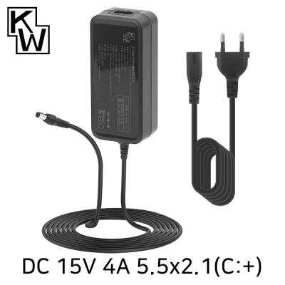 강원전자 KW KW-A1540A(SK06T-1500400W2) 15V 4A SMPS 아답터(5.5x2.1mm/C:+)