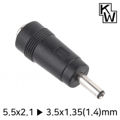 강원전자 KW KW-DC07A 5.5x2.1 to 3.5x1.35(1.4)mm 아답터 변환 잭
