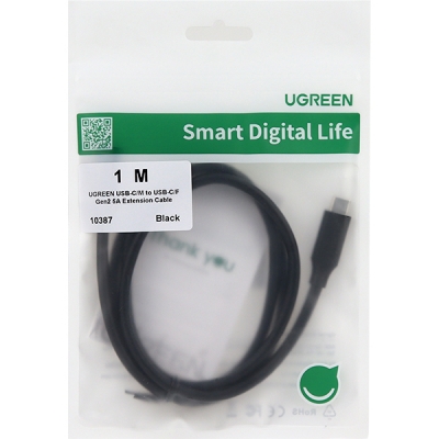 유그린 U-10387 USB3.1 Gen2 연장 CM-CF 케이블 1m
