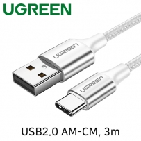 유그린 U-60409 USB2.0 AM-CM 케이블 3m (화이트)
