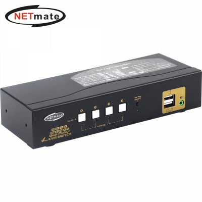 강원전자 넷메이트 NM-HKD04D 듀얼 4K 60Hz HDMI KVM 4:1 스위치(USB)