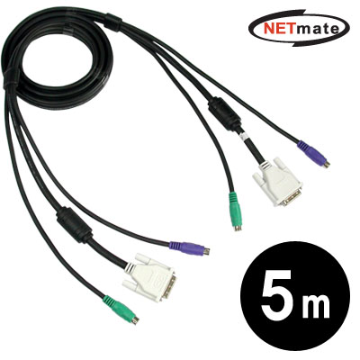 NETmate DVI KVM M/M 케이블 5m [FX08]