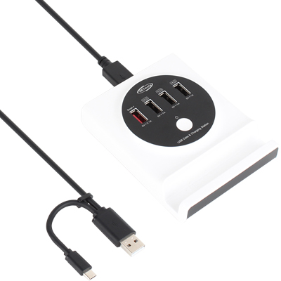 USB2.0 4포트 3 in 1 멀티 허브(허브+OTG+거치대) [NMU-GR304A]