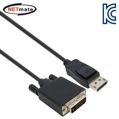 강원전자 넷메이트 DC-D4 (Black) DisplayPort to DVI 케이블 1.8m