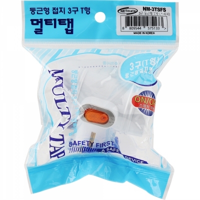 강원전자 넷메이트 SAFE 멀티탭 3구 접지 T형(스위치)