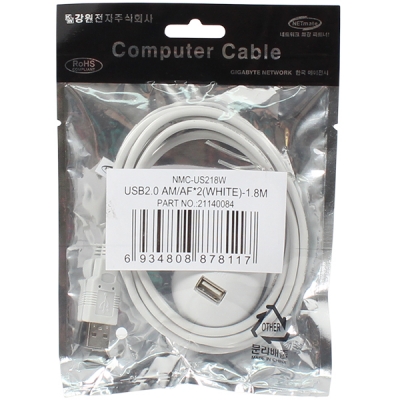 강원전자 넷메이트 USB2.0 연장 스탠드 케이블(화이트) 1.8m
