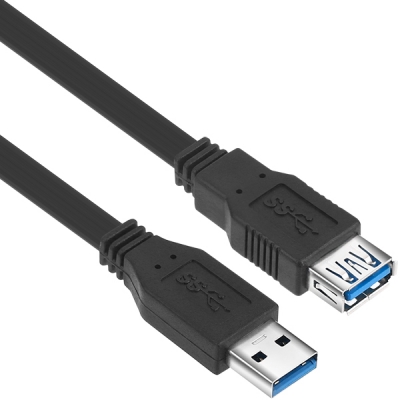 강원전자 넷메이트 NMC-UF320F USB3.0 연장 AM-AF FLAT 케이블 2m (블랙)