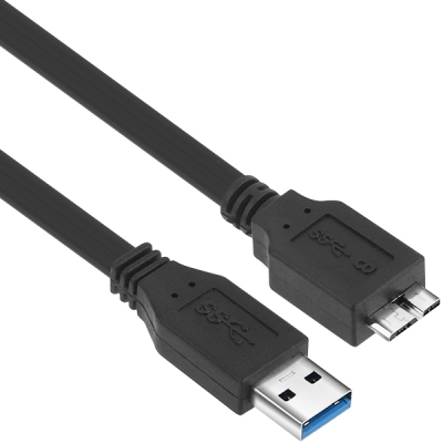 강원전자 넷메이트 NMC-UM310F USB3.0 MicroB FLAT 케이블 1m (블랙)