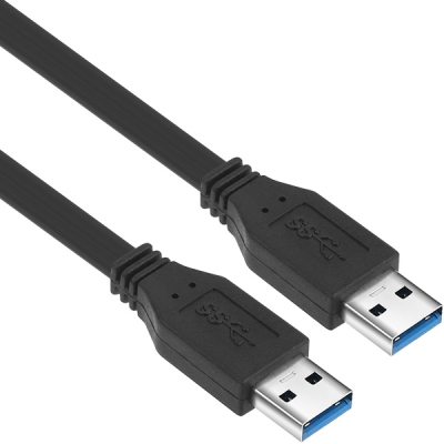 강원전자 넷메이트 NMC-UA305F USB3.0 AM-AM FLAT 케이블 0.5m (블랙)