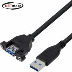 강원전자 넷메이트 USB3.0 연장 AM-AF 판넬형 케이블 0.3m(블랙)