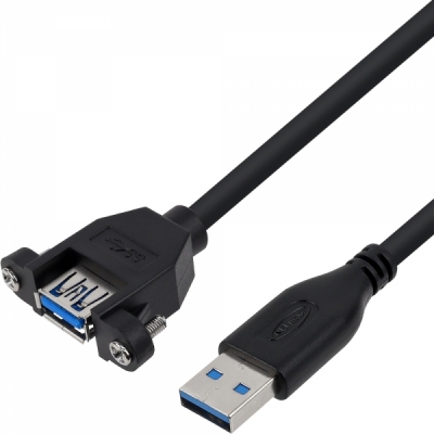 강원전자 넷메이트 NMC-UF305SB USB3.0 연장 판넬형 케이블 0.5m (블랙)